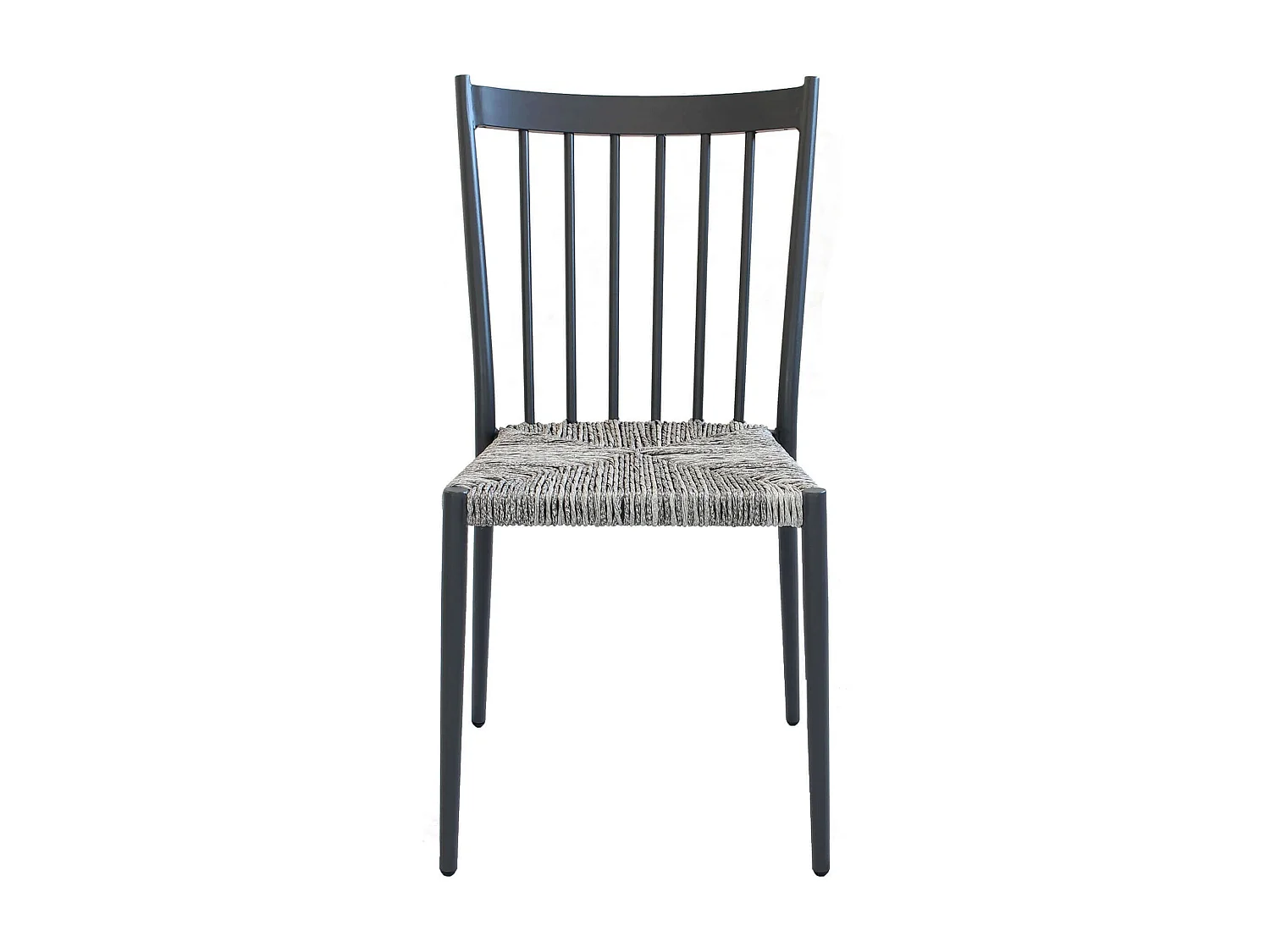 MilaniHome.it - Sedia Da Giardino In Alluminio E Rattan Sintetico Impilabile Colore Antracite,Grigiodi coloreAntracite