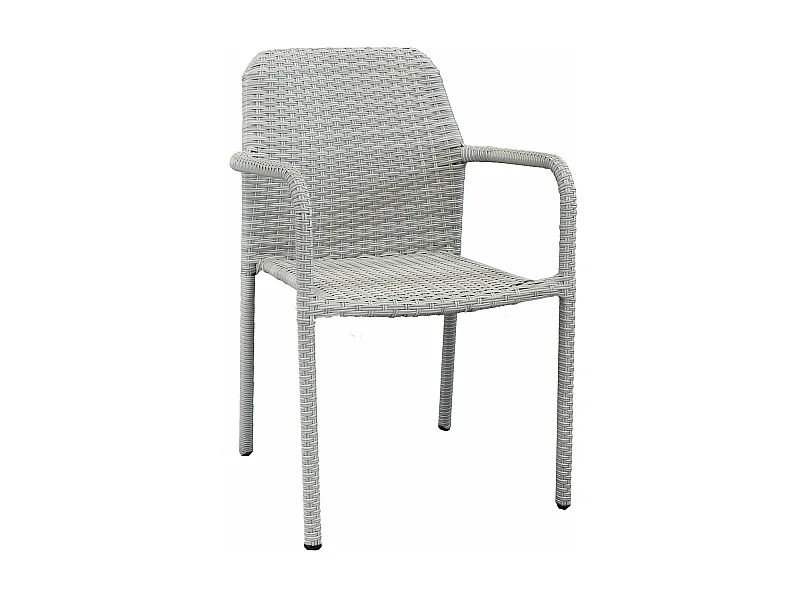 MilaniHome.it - Poltrona In Wicker Grigia Intreccio In Rattan Sintetico Da Esterno Giardino, Per Ristorante Albergodi coloreGrigio