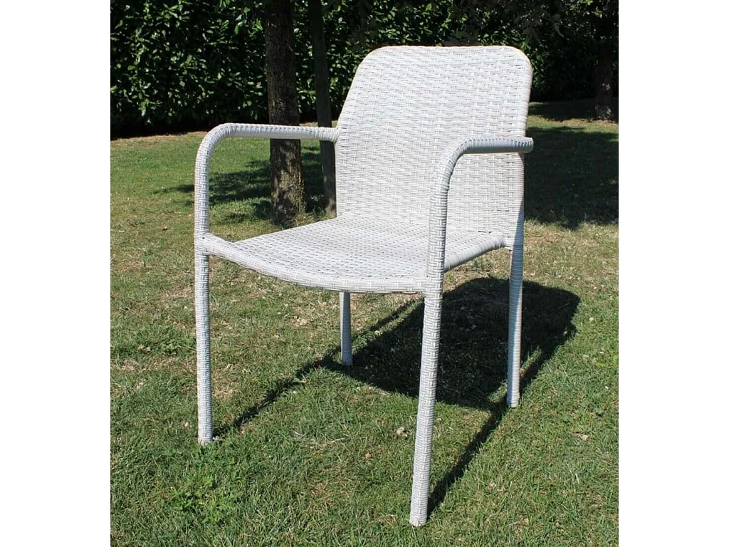 MilaniHome.it - Poltrona In Wicker Grigia Intreccio In Rattan Sintetico Da Esterno Giardino, Per Ristorante Albergodi coloreGrigio