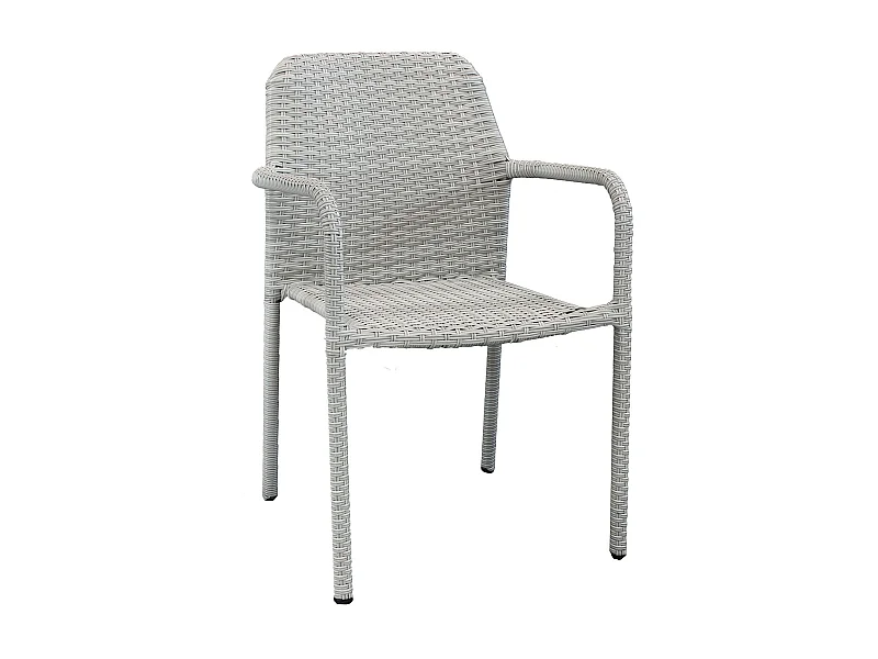 MilaniHome.it - Poltrona In Wicker Grigia Intreccio In Rattan Sintetico Da Esterno Giardino, Per Ristorante Albergodi coloreGrigio