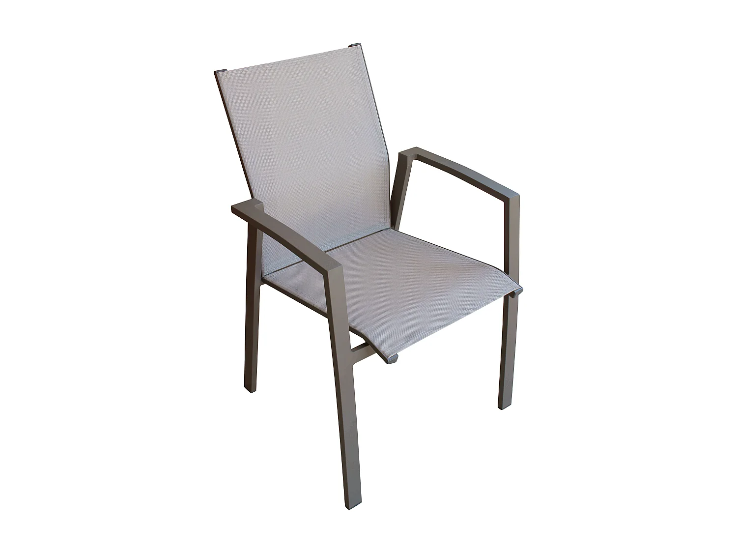 MilaniHome.it - Poltrona Sedia Impilabile In Alluminio Taupe E Textilene Grigio Da Esterno Bar Pub Ristorante Agriturismo Pasticceria Albergo Hoteldi coloreTaupe