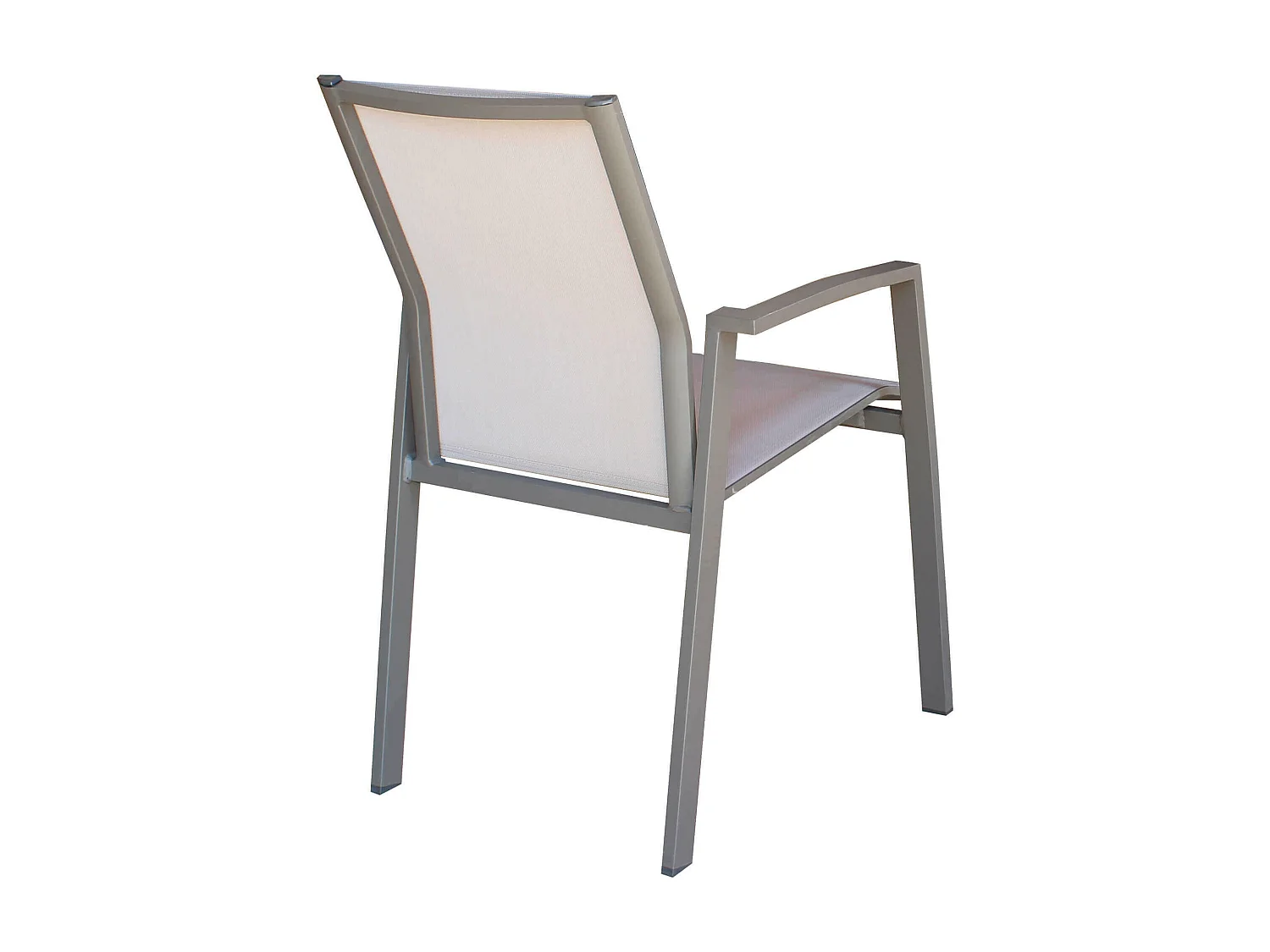 MilaniHome.it - Poltrona Sedia Impilabile In Alluminio Taupe E Textilene Grigio Da Esterno Bar Pub Ristorante Agriturismo Pasticceria Albergo Hoteldi coloreTaupe