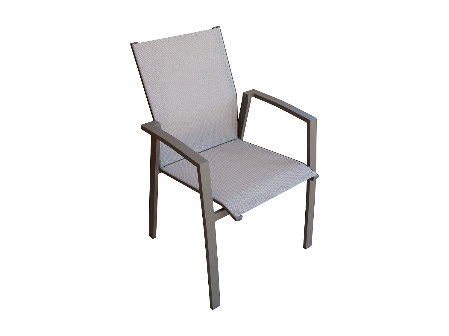 MilaniHome.it - Poltrona Sedia Impilabile In Alluminio Taupe E Textilene Grigio Da Esterno Bar Pub Ristorante Agriturismo Pasticceria Albergo Hoteldi coloreTaupe