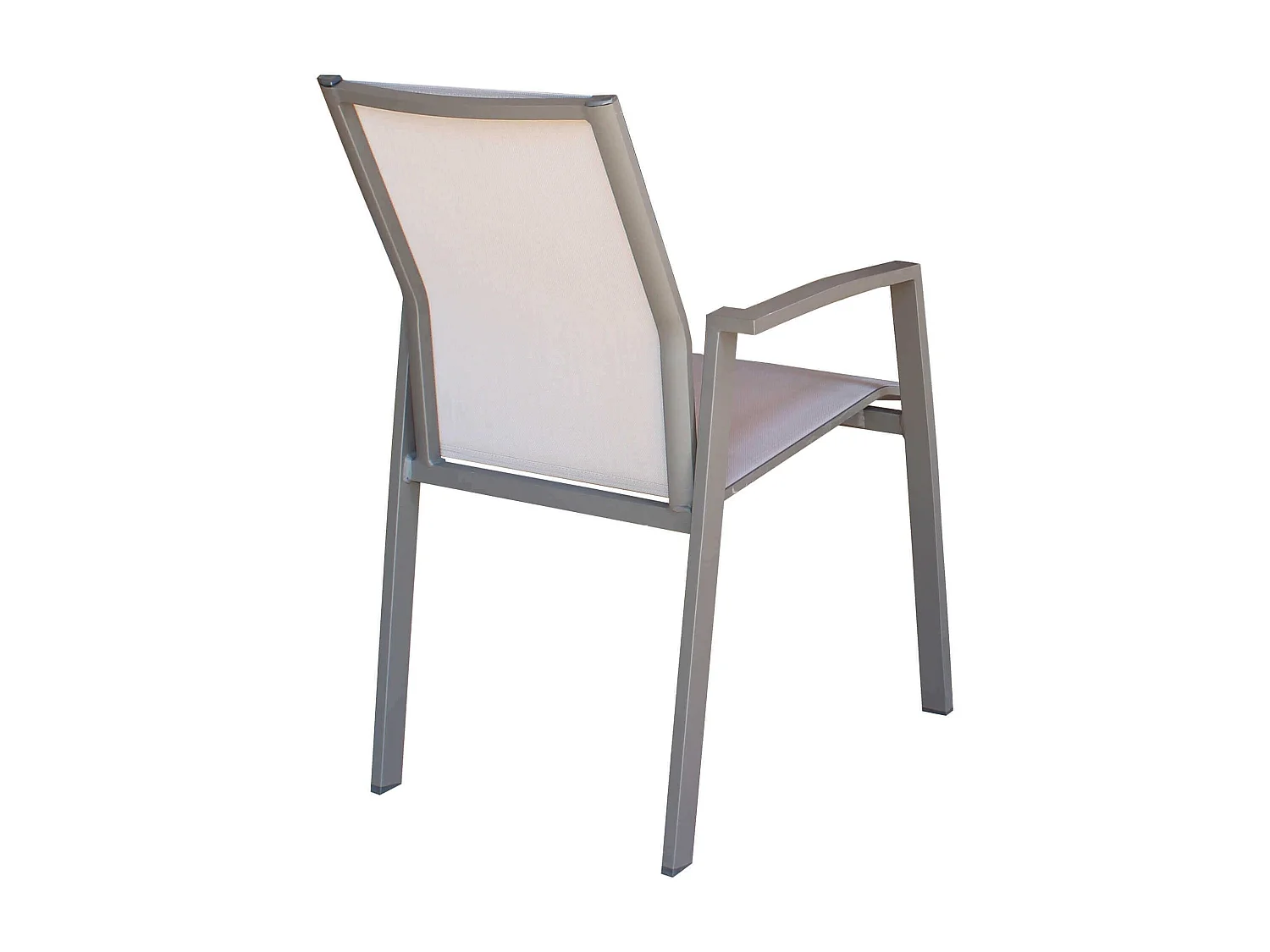 MilaniHome.it - Poltrona Sedia Impilabile In Alluminio Taupe E Textilene Grigio Da Esterno Bar Pub Ristorante Agriturismo Pasticceria Albergo Hoteldi coloreTaupe