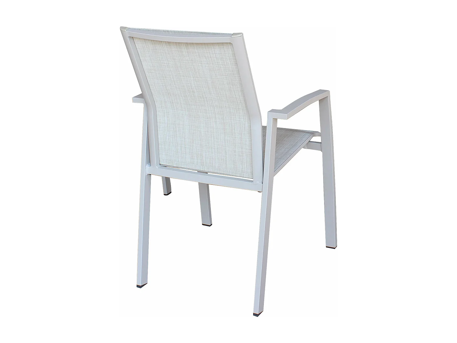 MilaniHome.it - Poltrona Sedia Impilabile In Alluminio Tortora E Textilene Beige Da Esterno Bar Pub Ristorante Agriturismo Pasticceria Albergo Hoteldi coloreTortora