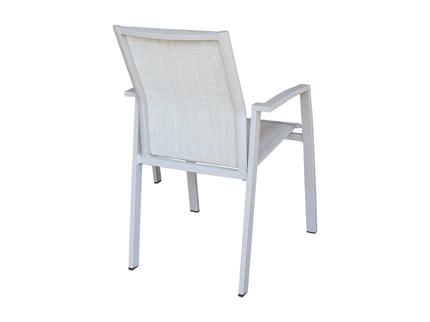 MilaniHome.it - Poltrona Sedia Impilabile In Alluminio Tortora E Textilene Beige Da Esterno Bar Pub Ristorante Agriturismo Pasticceria Albergo Hoteldi coloreTortora