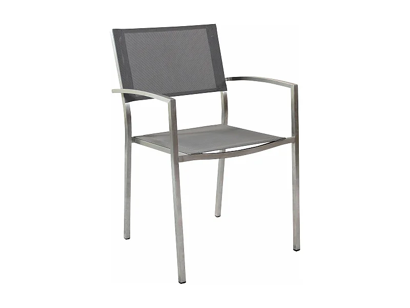 MilaniHome.it - Poltrona Da Giardino In Alluminio E Textilene Impilabiledi coloreGrigio