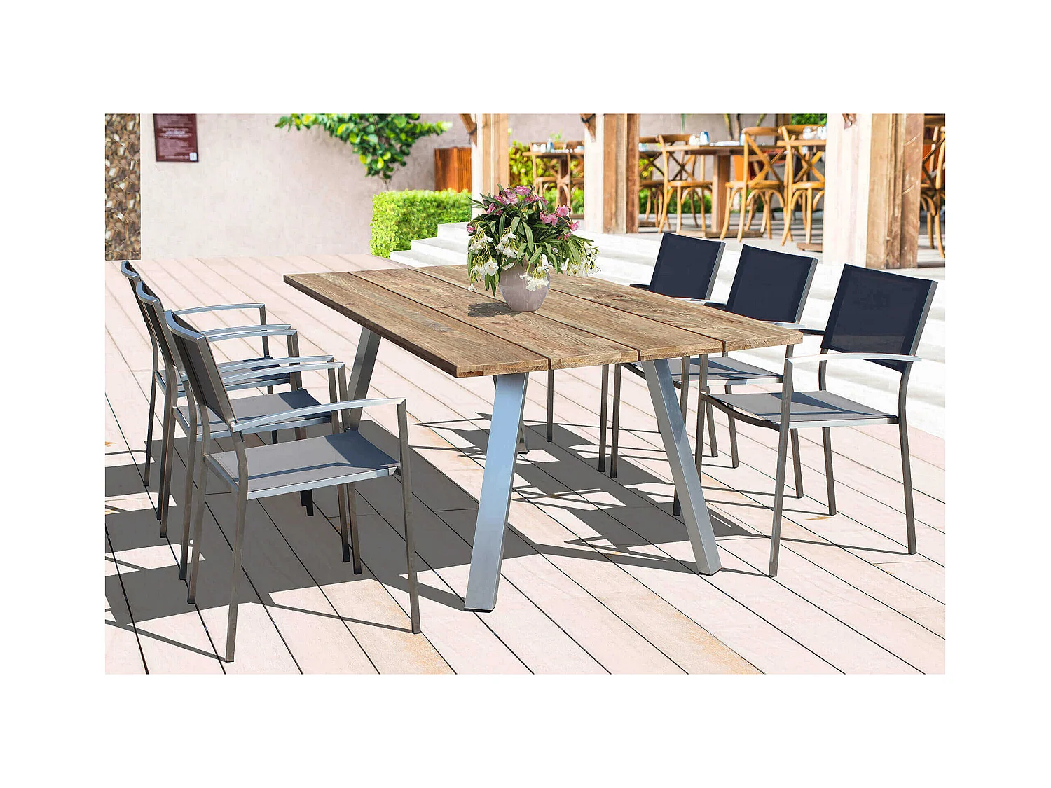 MilaniHome.it - Poltrona Da Giardino In Alluminio E Textilene Impilabiledi coloreGrigio