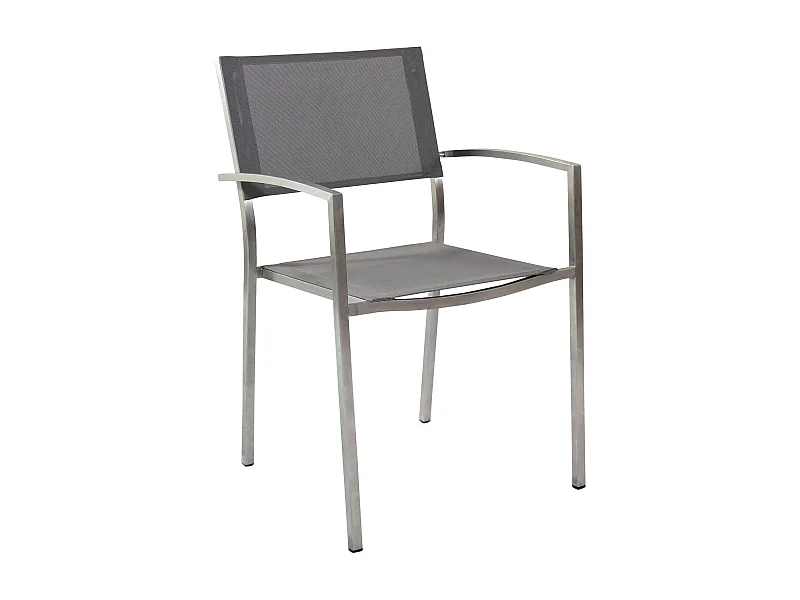 MilaniHome.it - Poltrona Da Giardino In Alluminio E Textilene Impilabiledi coloreGrigio