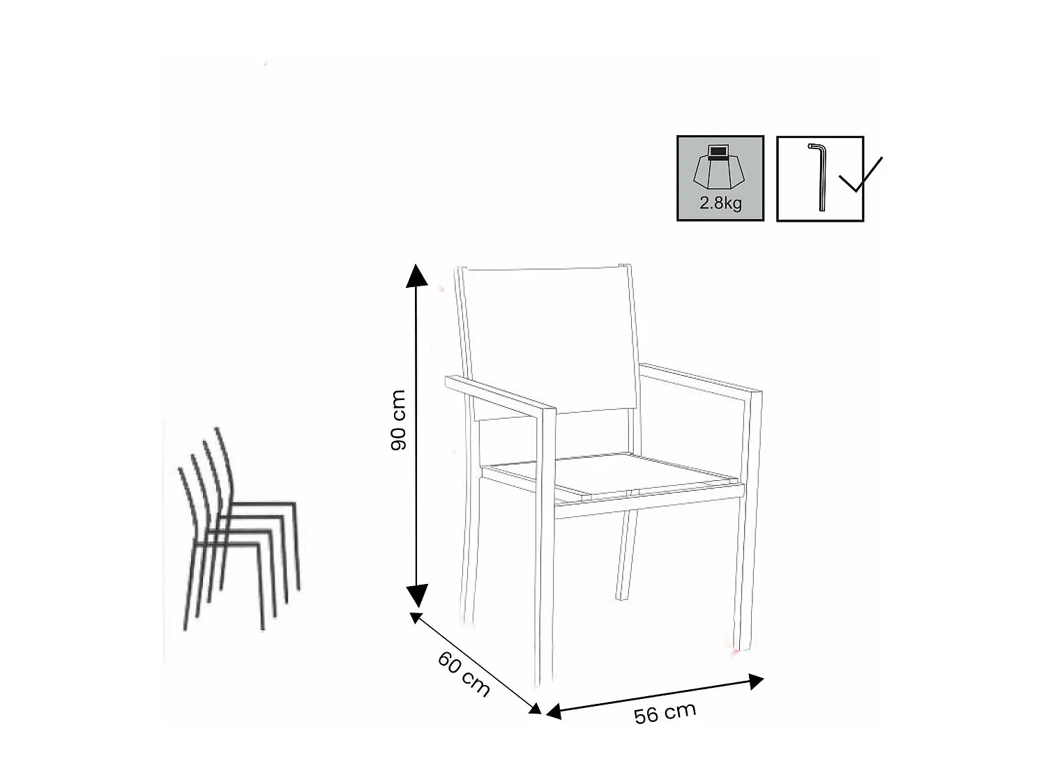 MilaniHome.it - Poltrona Impilabile Taupe In Alluminio E Textilene Da Esterno Giardino Per Bar Ristorante Agriturismo Pasticceria Albergo Hoteldi coloreTaupe