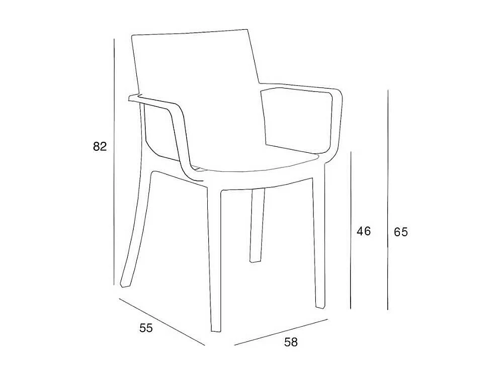 MilaniHome.it - poltrona da giardino di design moderno per giardino cm 55 x 58 x 82 hdi coloreNero