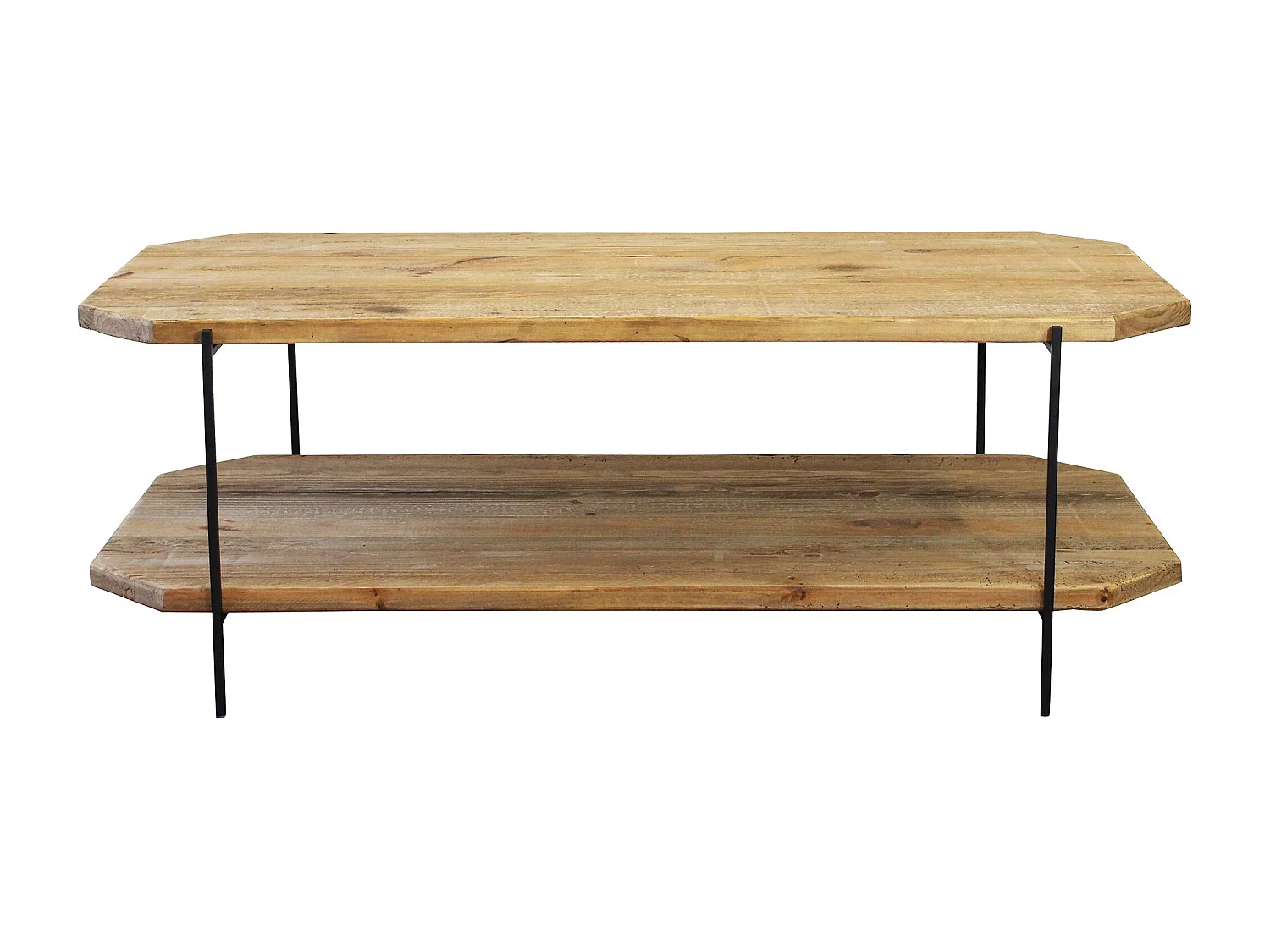 MilaniHome.it - tavolino da salotto in legno massiccio di design moderno industrial cm 120 x 61 x 43 hdi coloreMarrone