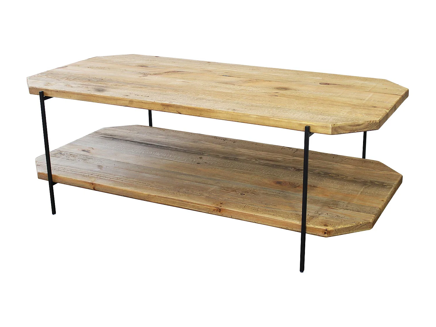 MilaniHome.it - tavolino da salotto in legno massiccio di design moderno industrial cm 120 x 61 x 43 hdi coloreMarrone