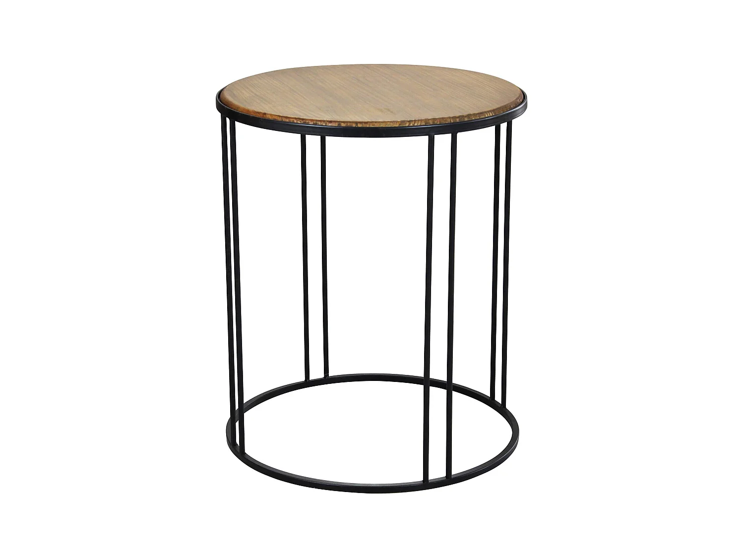 MilaniHome.it - tavolino industrial in acciaio e legno di design moderno industrial cm 56 x 56 x 66,5 hdi coloreMarrone