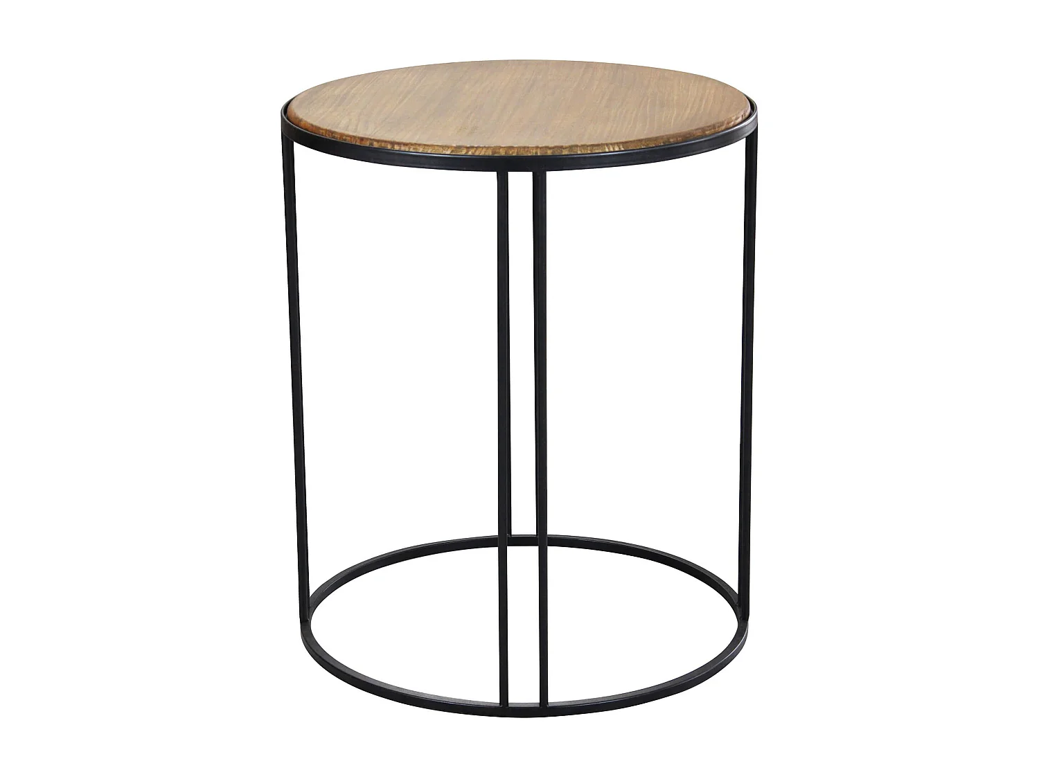 MilaniHome.it - tavolino industrial in acciaio e legno di design moderno industrial cm 56 x 56 x 66,5 hdi coloreMarrone