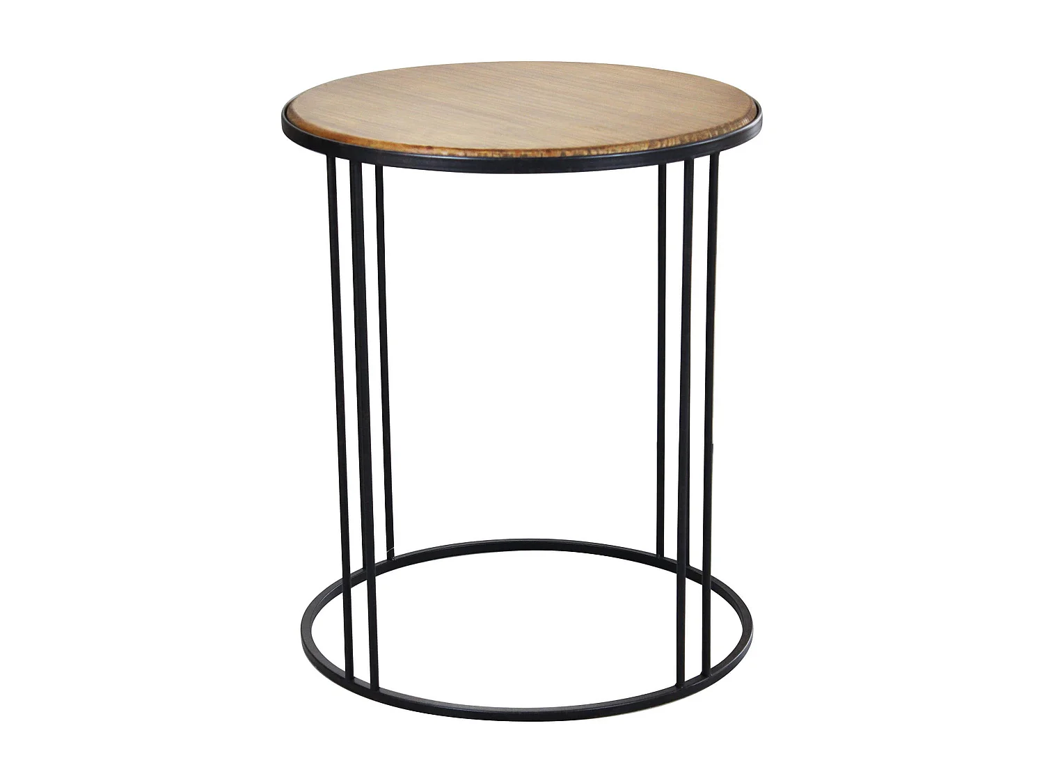 MilaniHome.it - tavolino industrial in acciaio e legno di design moderno industrial cm 56 x 56 x 66,5 hdi coloreMarrone