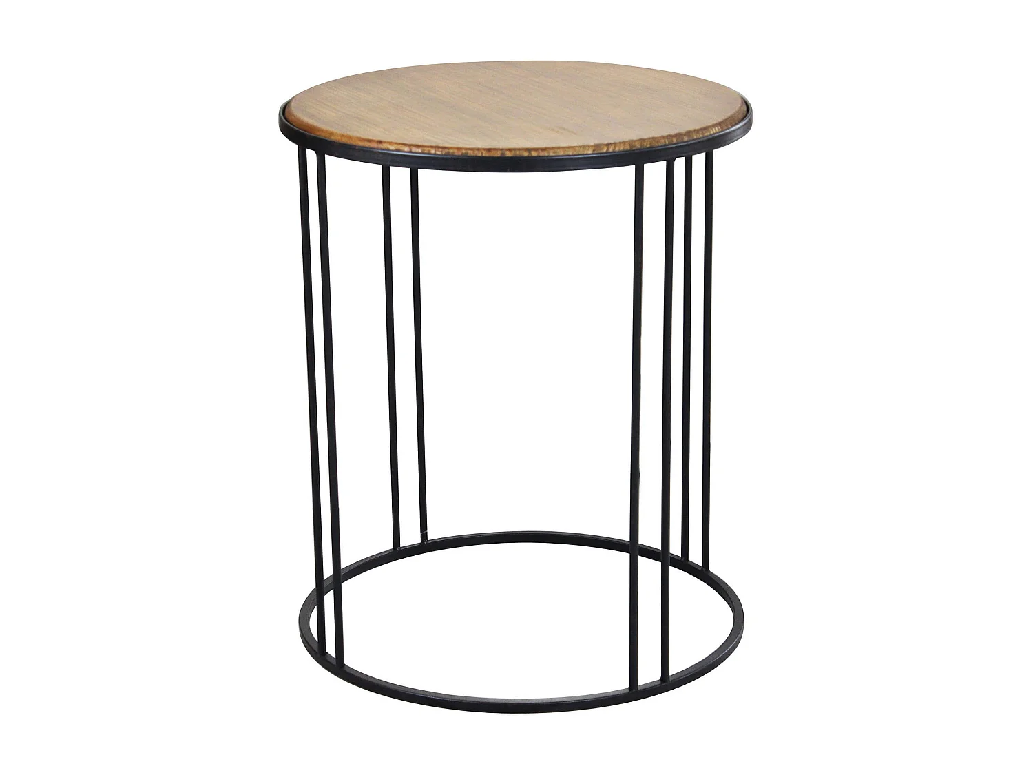 MilaniHome.it - tavolino industrial in acciaio e legno di design moderno industrial cm 56 x 56 x 66,5 hdi coloreMarrone