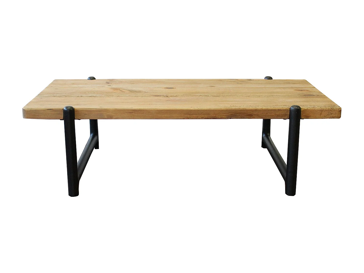 MilaniHome.it - tavolino da salotto in legno massiccio di design moderno industrial cm 135 x 74,5 x 40 hdi coloreMarrone