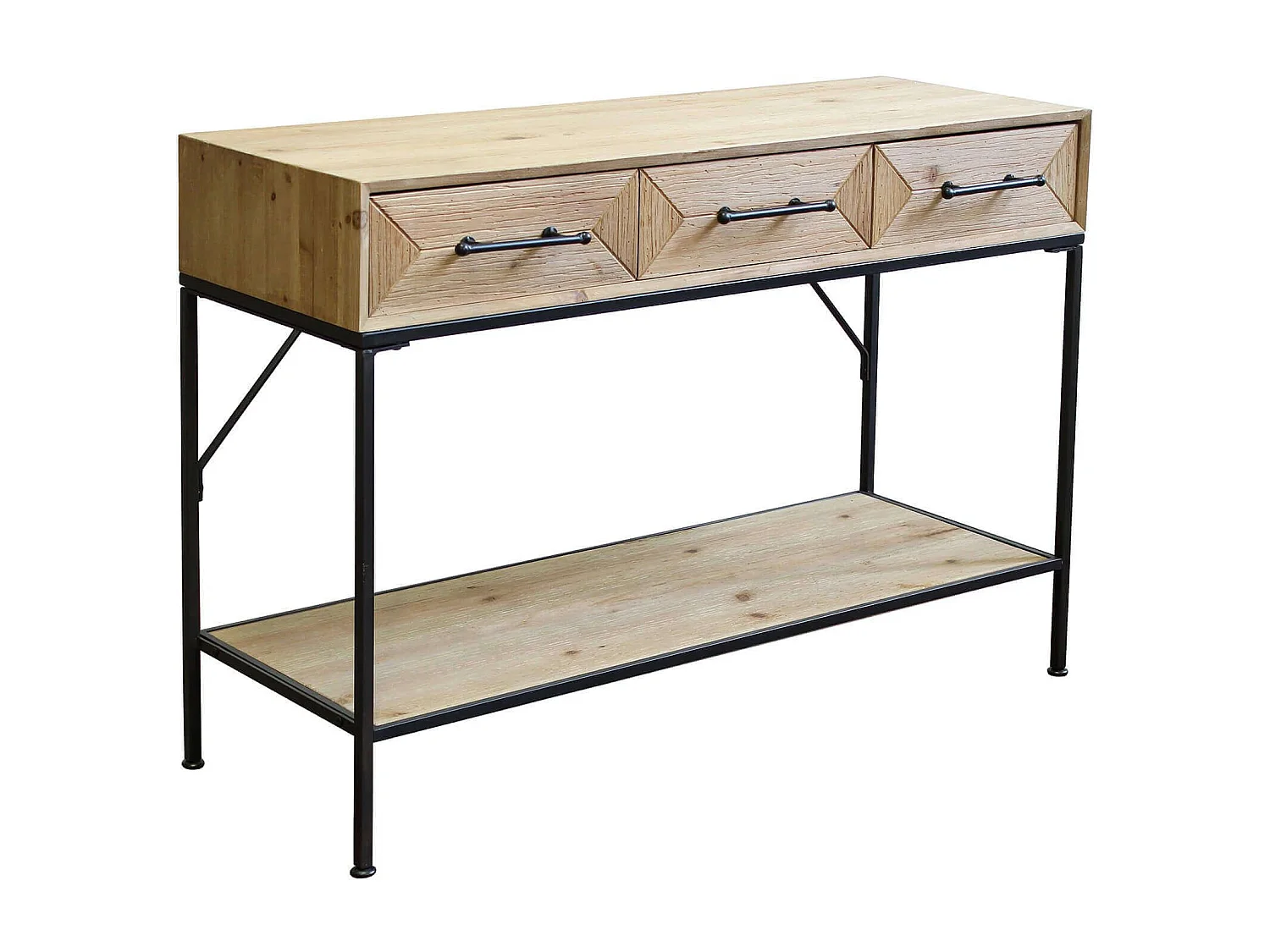 MilaniHome.it - consolle per ingresso in legno 106 x 76 di design moderno industrial cm 110,50 x 40 x 76 hdi coloreMarrone