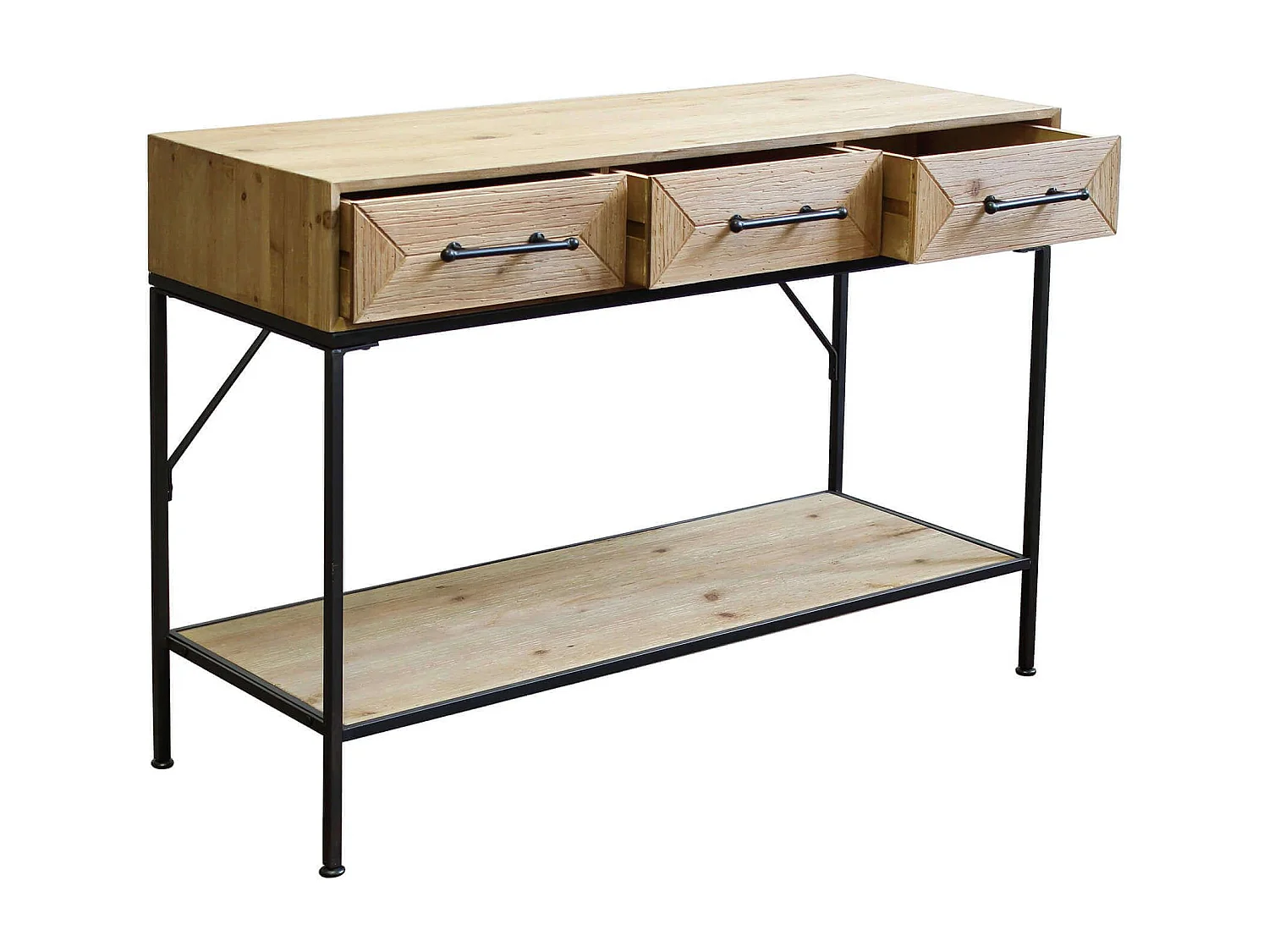 MilaniHome.it - consolle per ingresso in legno 106 x 76 di design moderno industrial cm 110,50 x 40 x 76 hdi coloreMarrone
