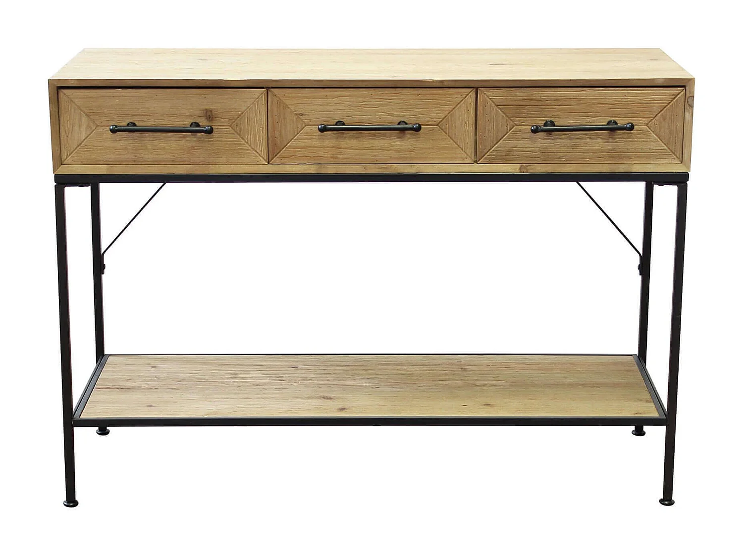 MilaniHome.it - consolle per ingresso in legno 106 x 76 di design moderno industrial cm 110,50 x 40 x 76 hdi coloreMarrone