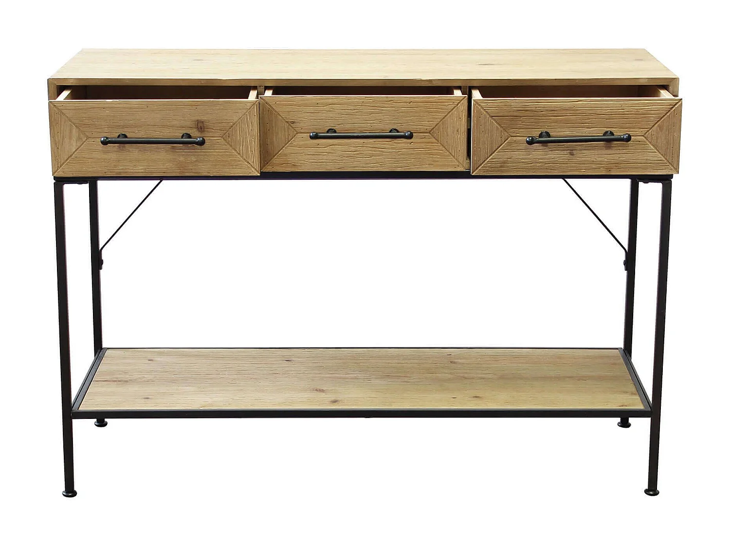 MilaniHome.it - consolle per ingresso in legno 106 x 76 di design moderno industrial cm 110,50 x 40 x 76 hdi coloreMarrone