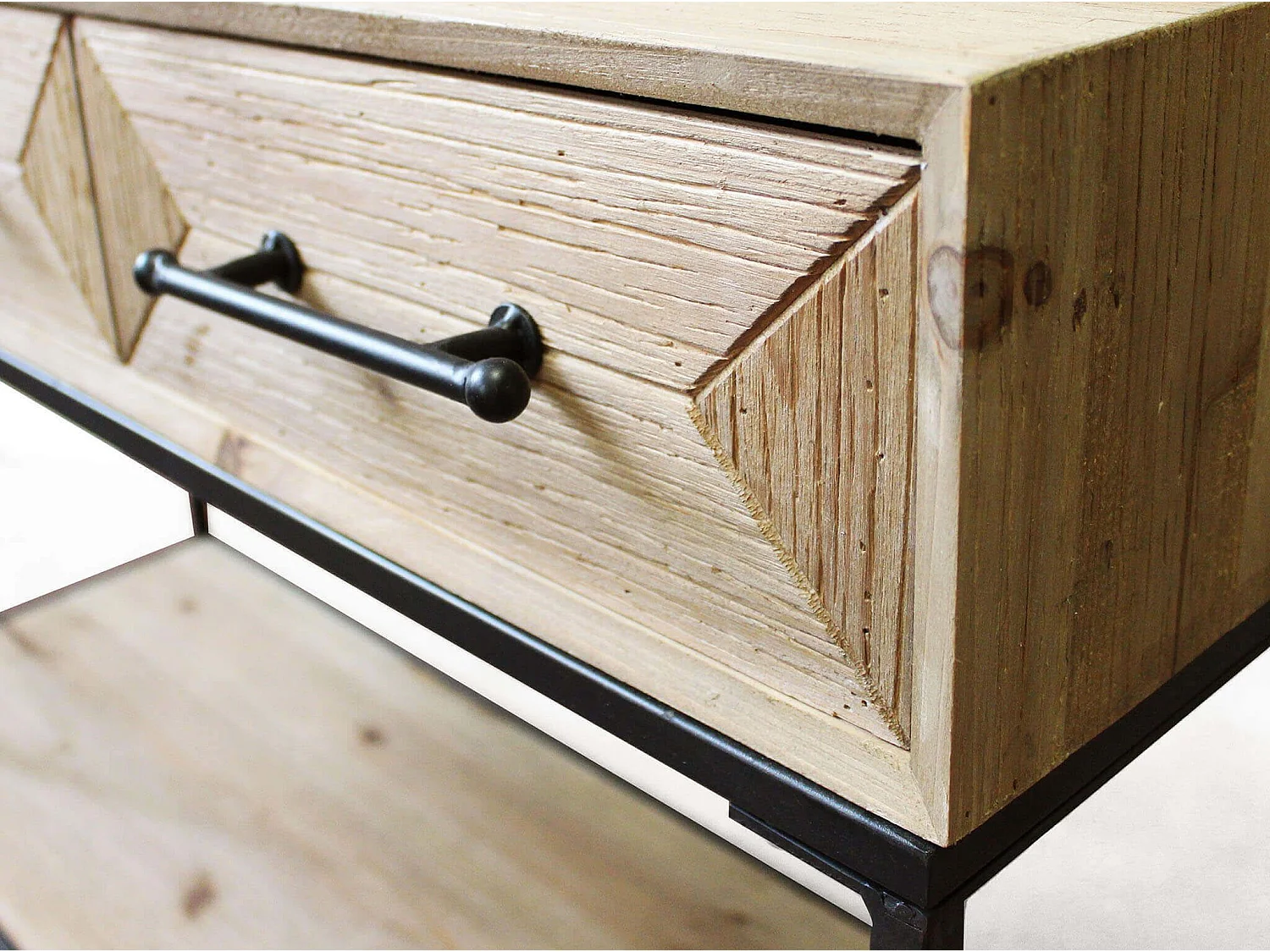 MilaniHome.it - consolle per ingresso in legno 106 x 76 di design moderno industrial cm 110,50 x 40 x 76 hdi coloreMarrone