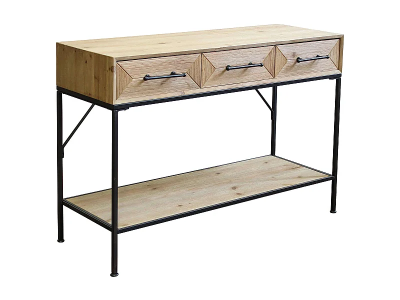 MilaniHome.it - consolle per ingresso in legno 106 x 76 di design moderno industrial cm 110,50 x 40 x 76 hdi coloreMarrone