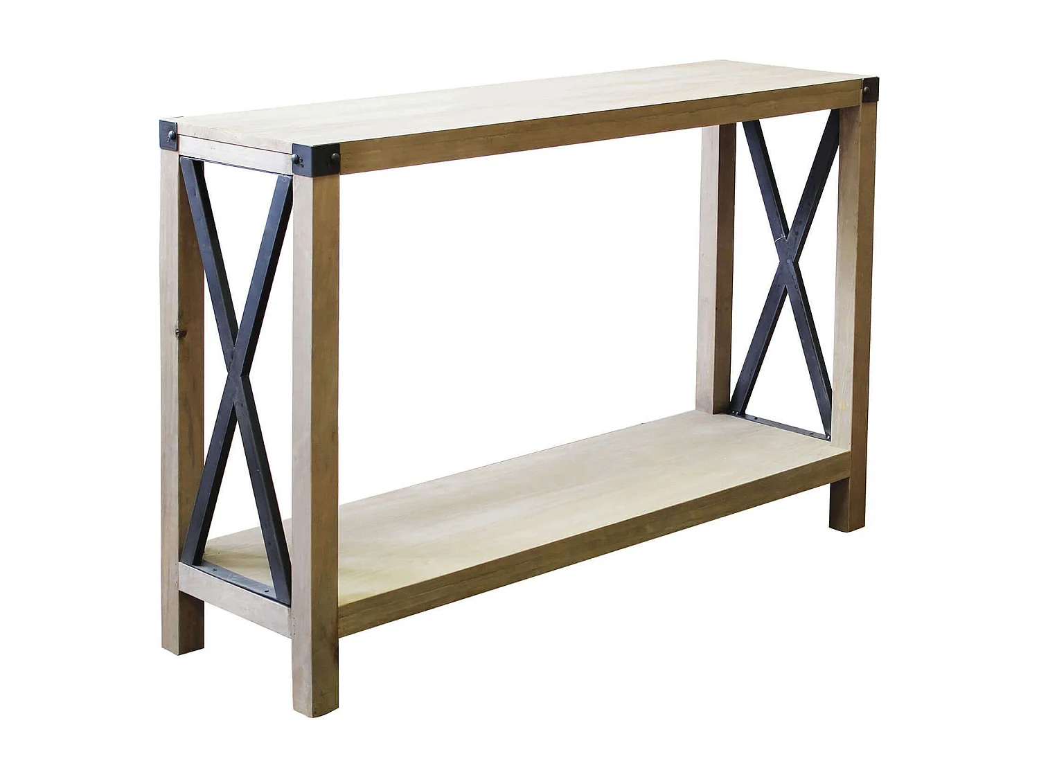 MilaniHome.it - consolle in legno 114 x 80 di design moderno industrial cm 115,50 x 37 x 82 hdi coloreMarrone