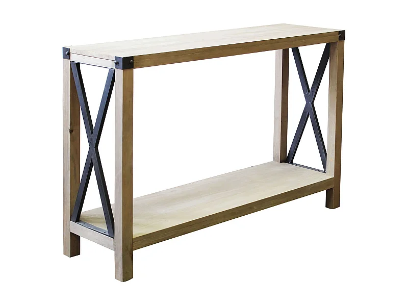 MilaniHome.it - consolle in legno 114 x 80 di design moderno industrial cm 115,50 x 37 x 82 hdi coloreMarrone