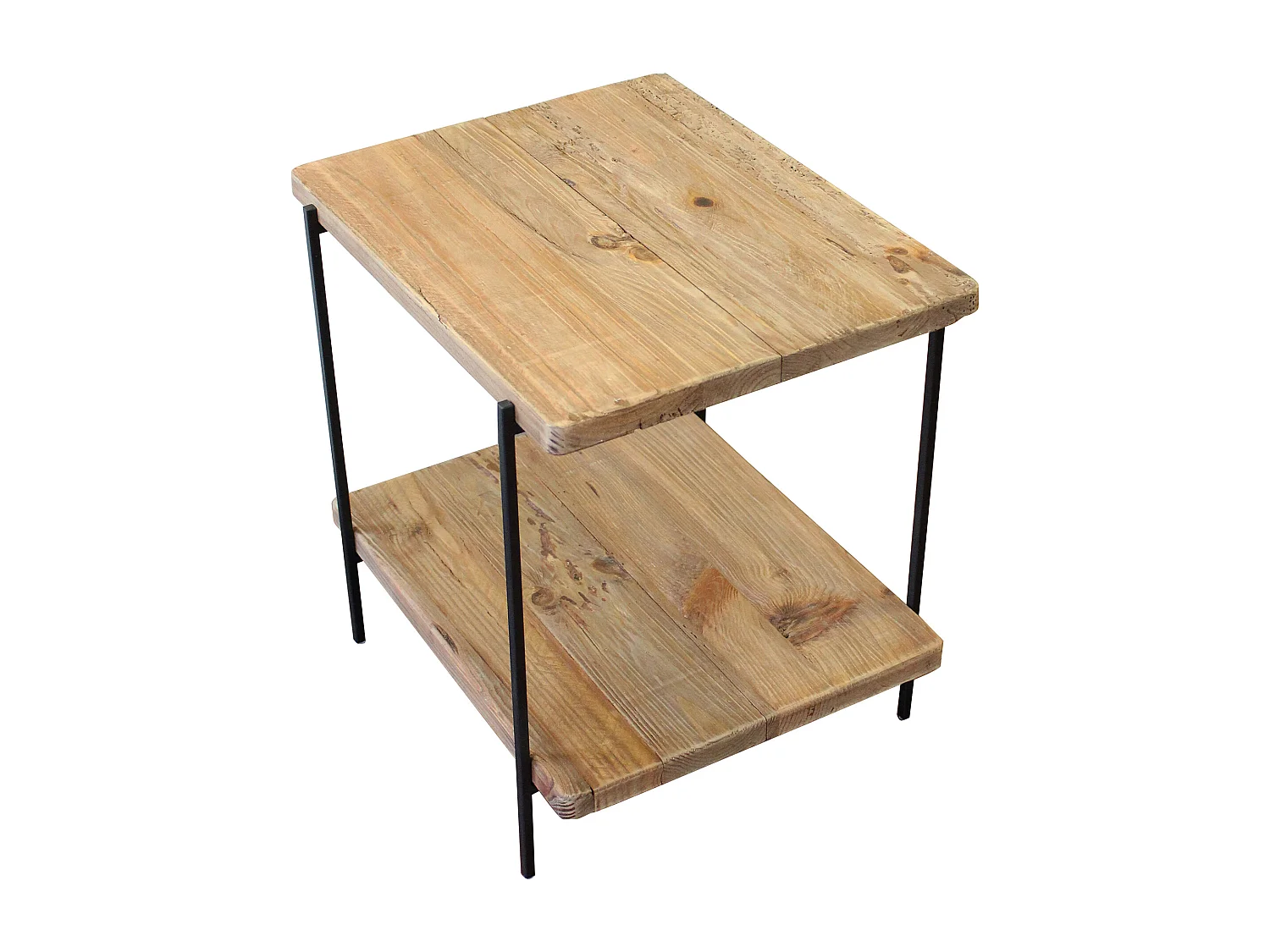 MilaniHome.it - tavolino da salotto in legno massiccio di design moderno industrial cm 5 0x 42 x 51,5 hdi coloreMarrone