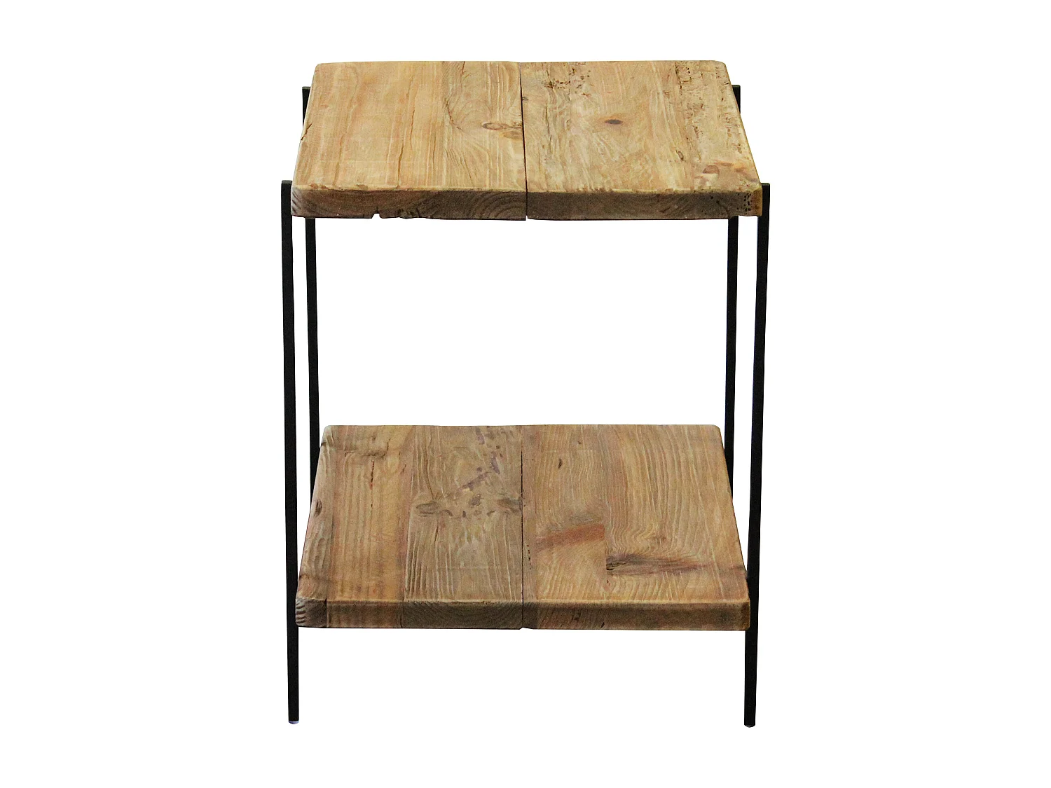 MilaniHome.it - tavolino da salotto in legno massiccio di design moderno industrial cm 5 0x 42 x 51,5 hdi coloreMarrone