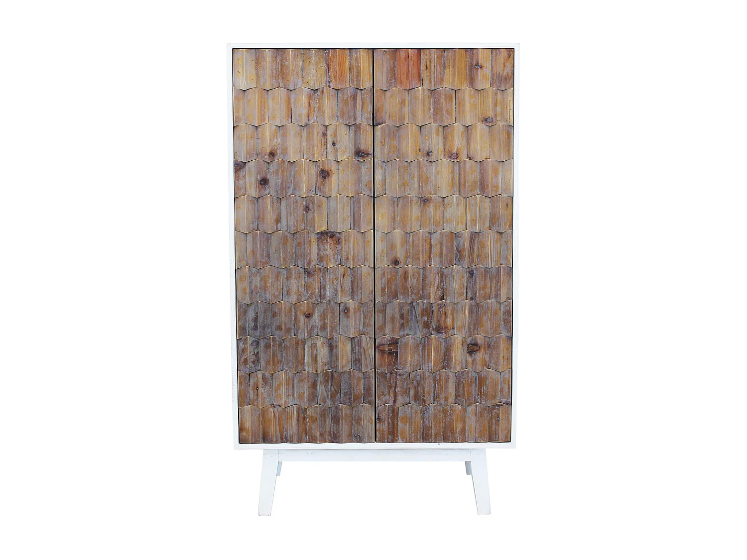 MilaniHome.it - armadio a due ante con decoro in legno di design moderno per salotto cucina sala da pranzo cm 90x50x150 hdi coloreBianco