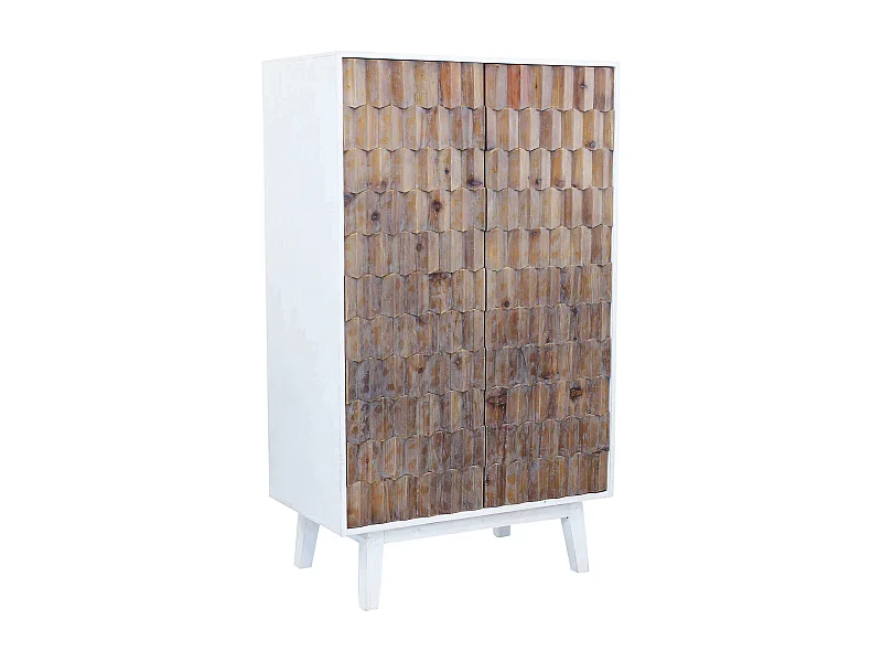 MilaniHome.it - armadio a due ante con decoro in legno di design moderno per salotto cucina sala da pranzo cm 90x50x150 hdi coloreBianco