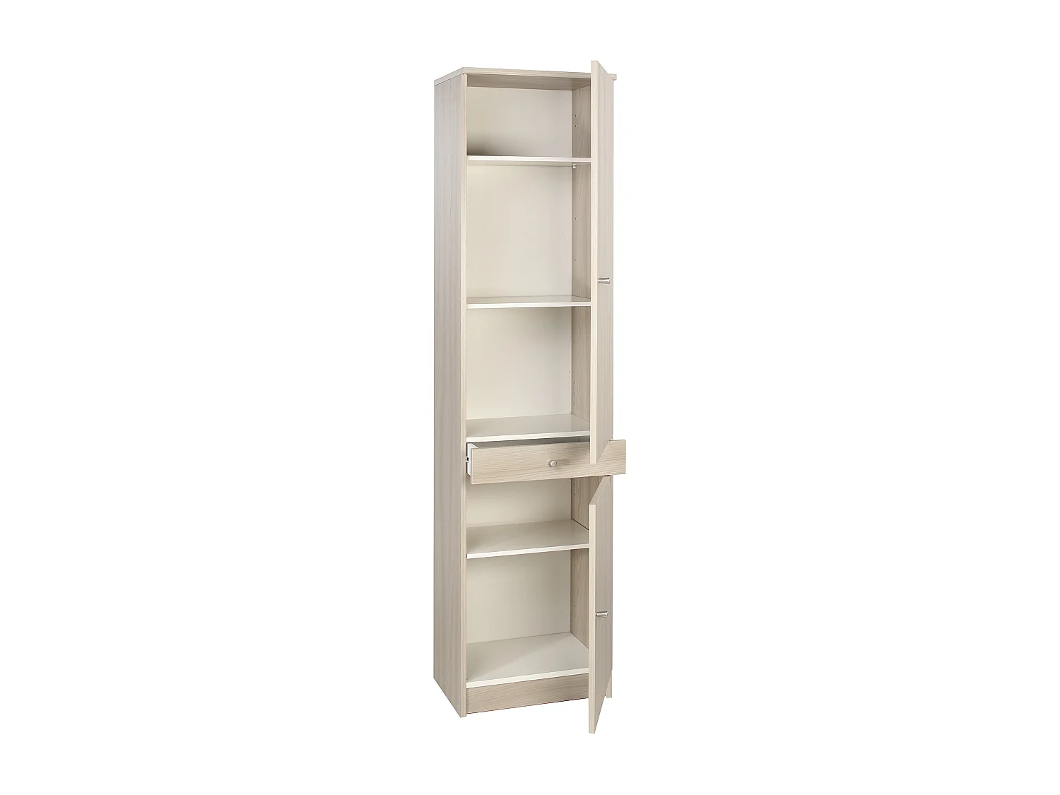 MilaniHome.it - mobile colonna portaoggetti a due ante ed un cassetto di design essenziale cm 46 l x 34 p x 183 hdi coloreOlmo