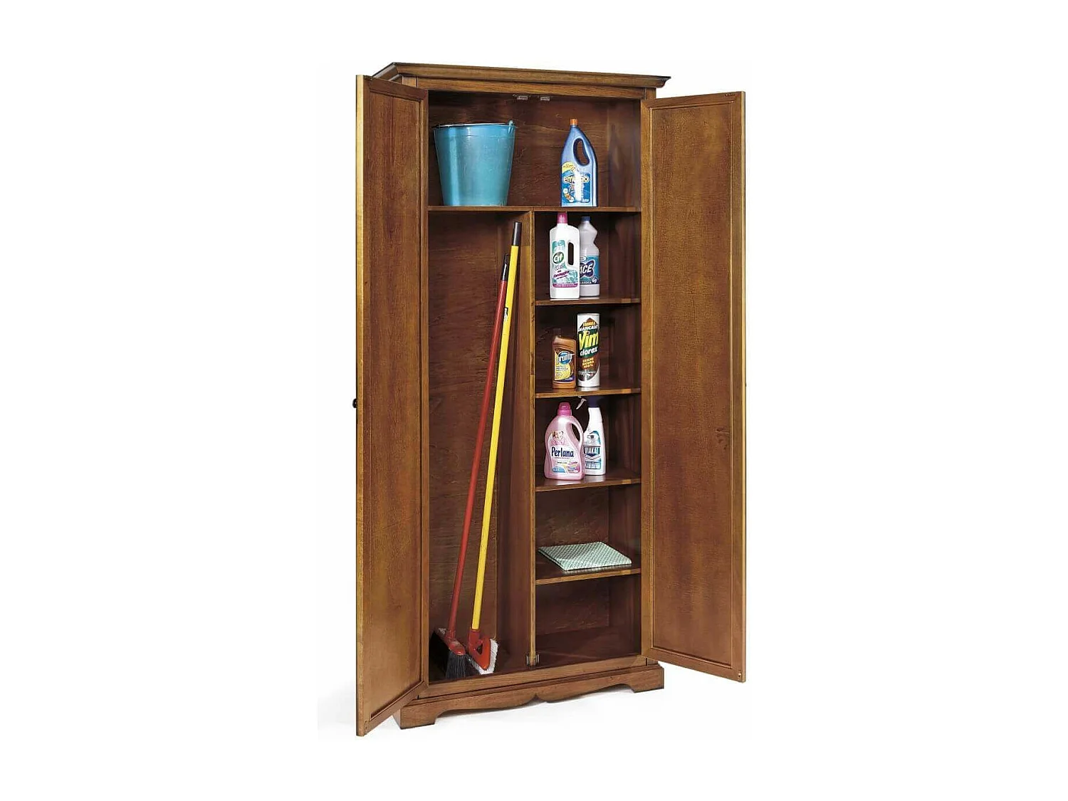 MilaniHome.it - Armadio 2 Ante Per Interno Casa Camera Cameretta Ripostiglio Arte Povera Massellodi coloreTinta noce