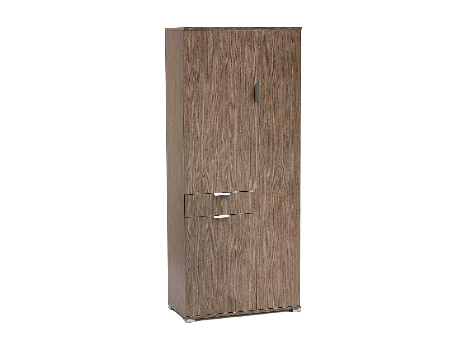 MilaniHome.it - armadio con 3 ante e un cassetto per soggiorno cucina bagno fatto in Italia cm 75x38x174 hdi coloreRovere grigio