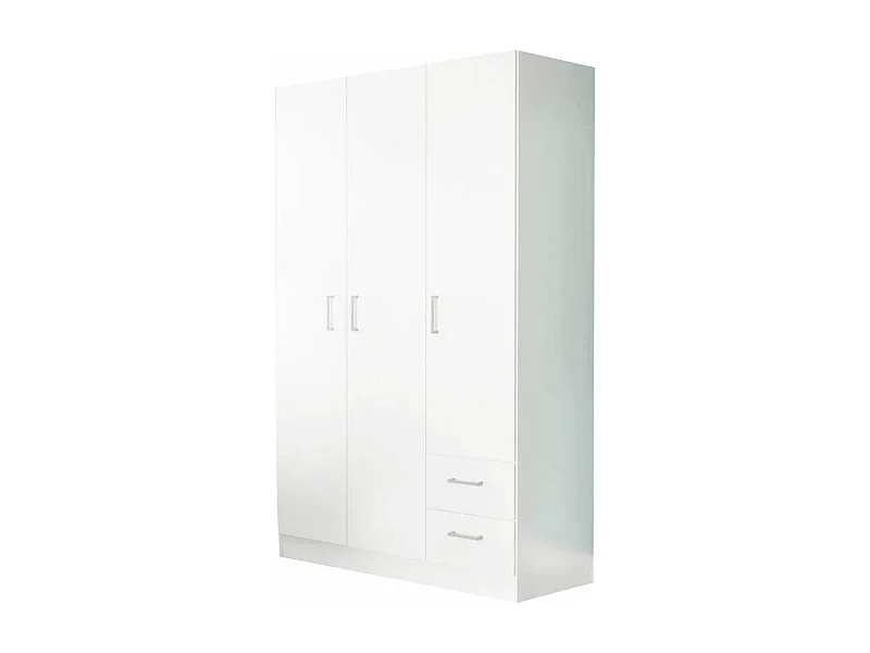 MilaniHome.it - armadio di design con 3 ante 2 cassetti di design moderno contemporaneo cm 120 x 52 x 190 hdi coloreBianco