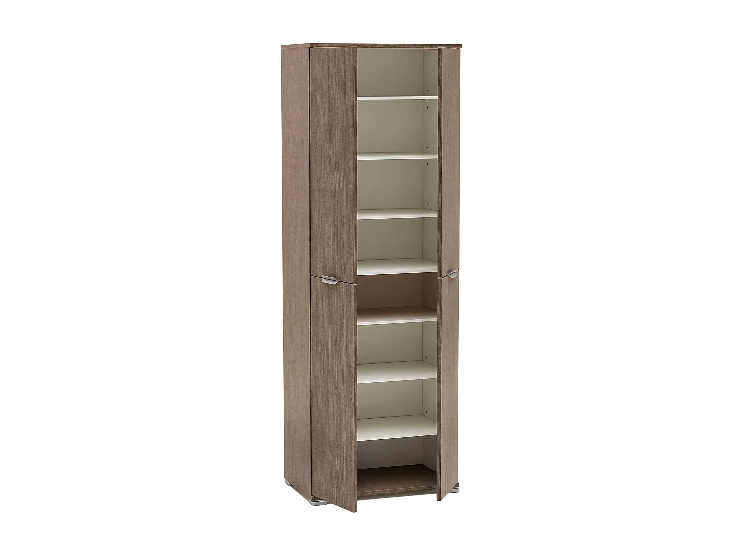 MilaniHome.it - armadio 4 ante per soggiorno cucina bagno fatto in Italia cm 60x38x174 hdi coloreRovere grigio