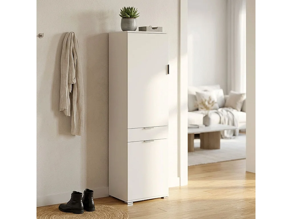 MilaniHome.it - armadio con 3 ante e un cassetto per soggiorno cucina bagno fatto in Italia cm 45x38x174 hdi coloreBianco