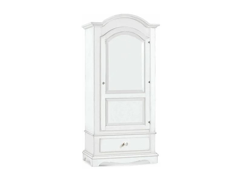MilaniHome.it - Armadio 1 Anta In Legno Massello 96x56x196di coloreBianco