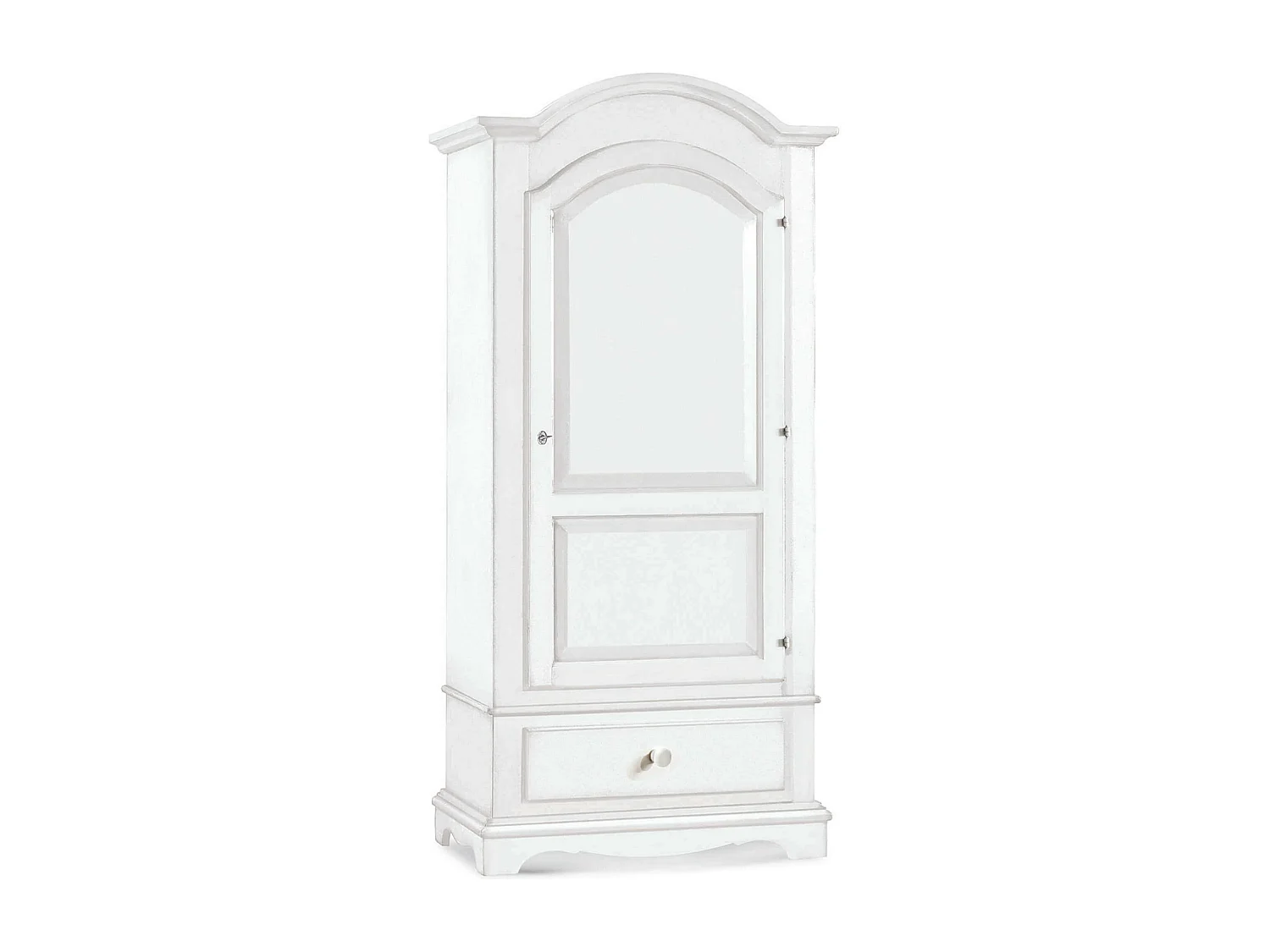 MilaniHome.it - Armadio 1 Anta In Legno Massello 96x56x196di coloreBianco