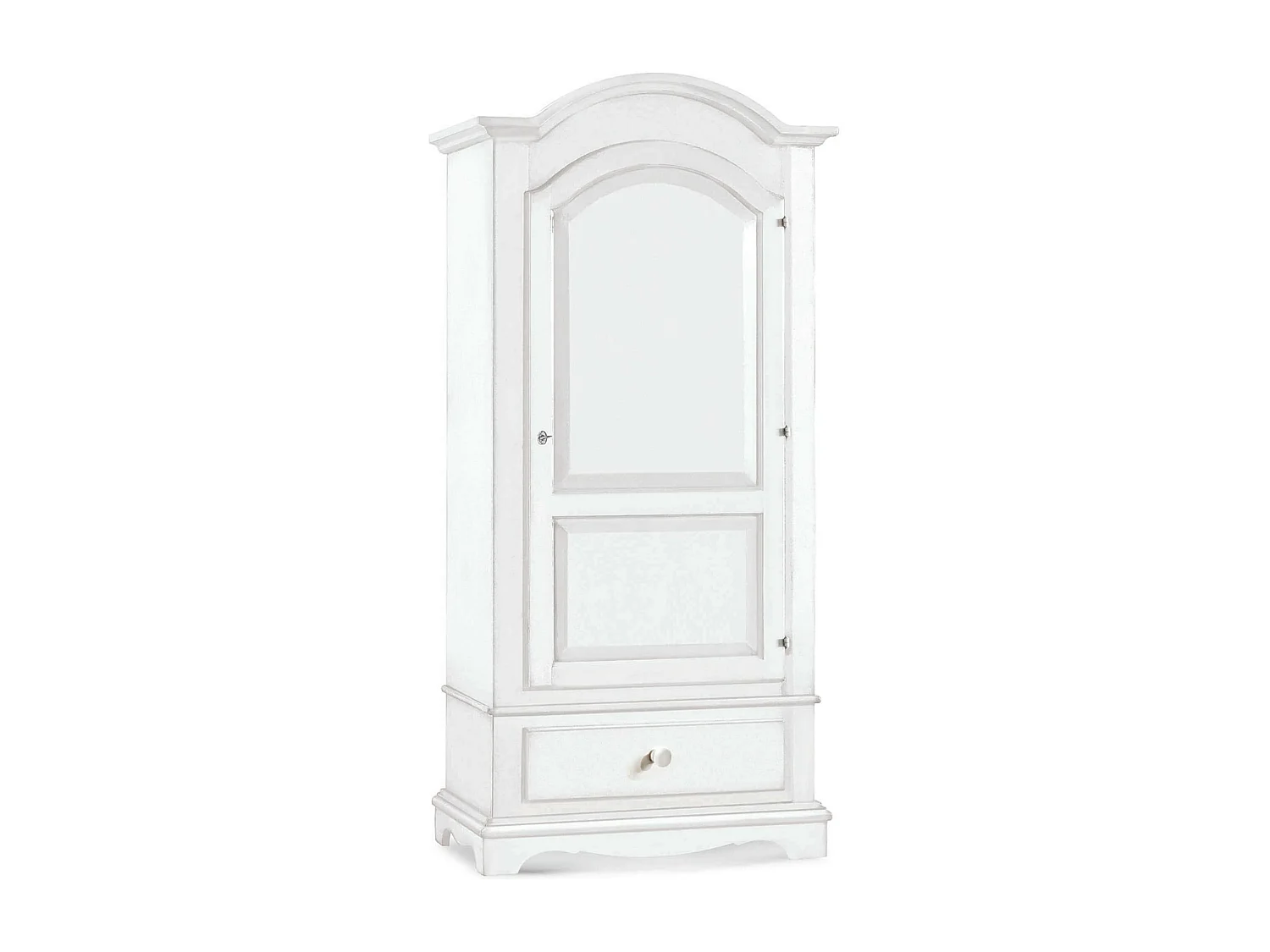 MilaniHome.it - Armadio 1 Anta In Legno Massello 96x56x196di coloreBianco