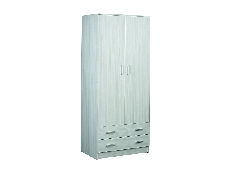 MilaniHome.it - armadio con due ante e due cassetti di design essenziale cm 77 l x 52 p x 182 hdi coloreBeige