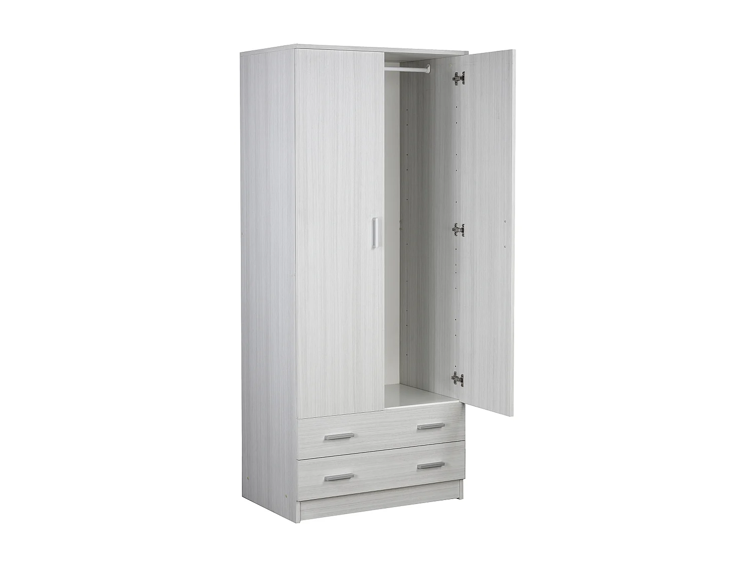 MilaniHome.it - armadio con due ante e due cassetti di design essenziale cm 77 l x 52 p x 182 hdi coloreBeige