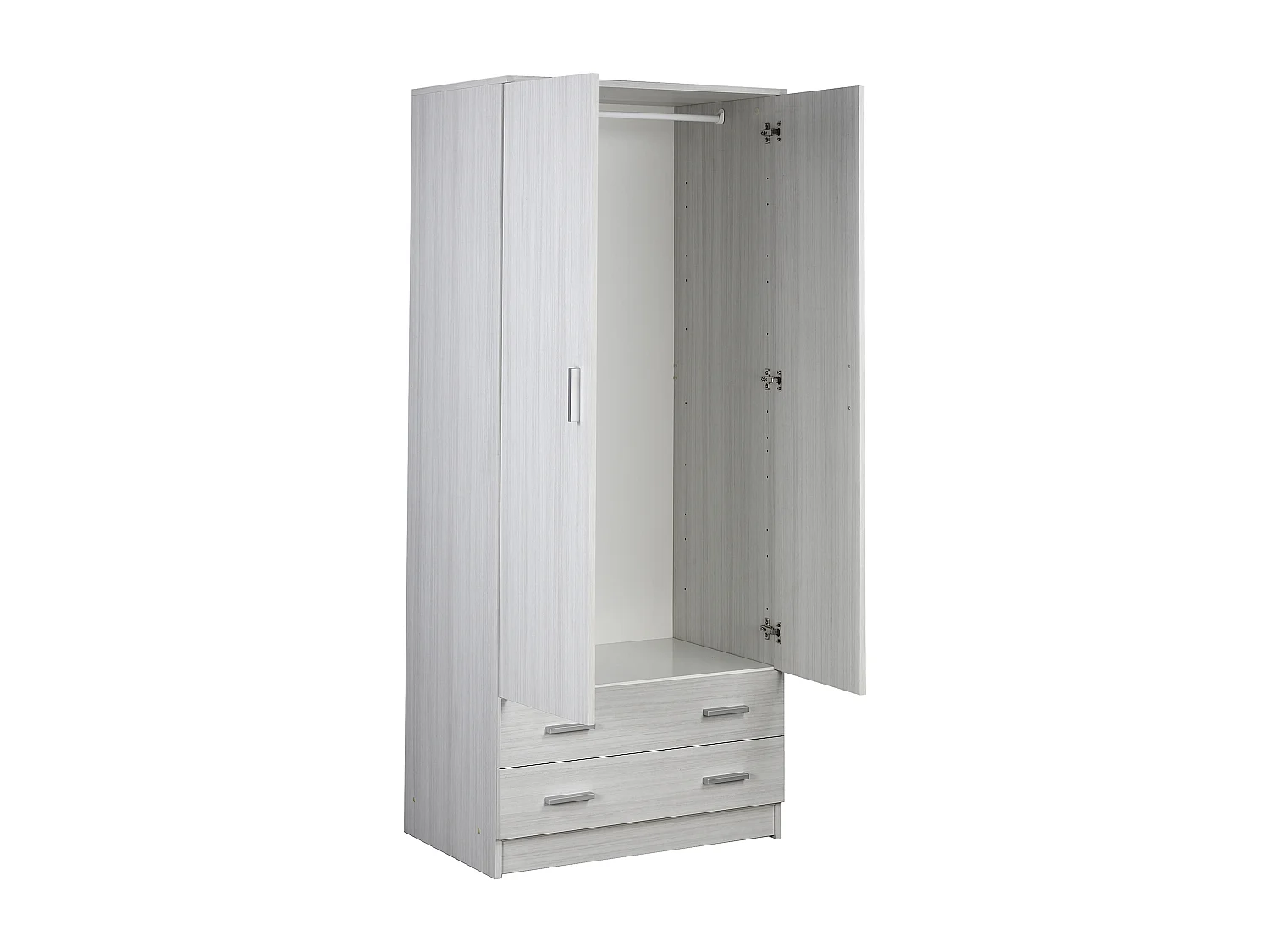 MilaniHome.it - armadio con due ante e due cassetti di design essenziale cm 77 l x 52 p x 182 hdi coloreBeige