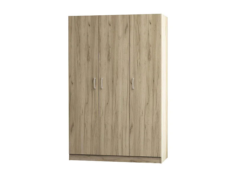 MilaniHome.it - armadio a 3 ante in legno truciolare moderno cm 120x46x190 h di coloreMarrone