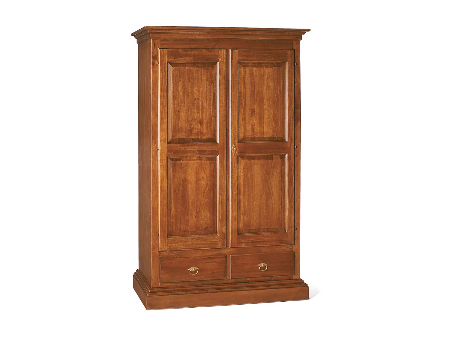 MilaniHome.it - Armadio 2 Ante In Legno Massello 125x61x200di coloreTinta noce