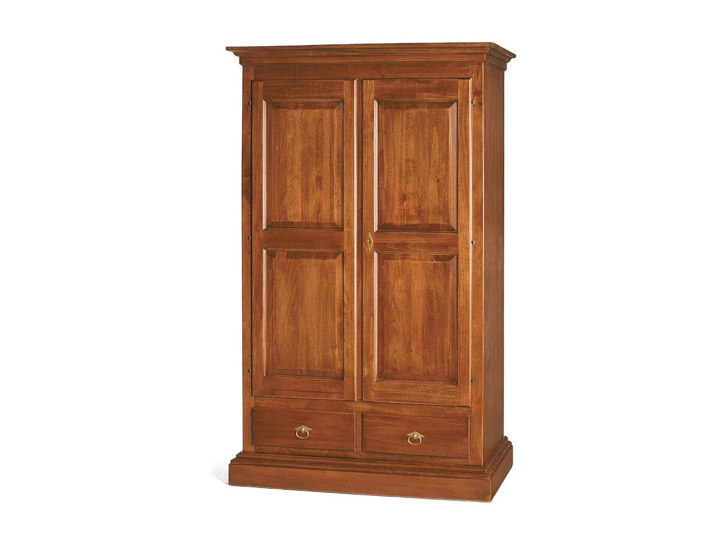 MilaniHome.it - Armadio 2 Ante In Legno Massello 125x61x200di coloreTinta noce
