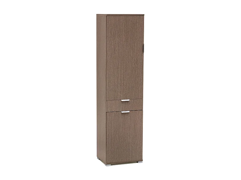 MilaniHome.it - armadio con 3 ante e un cassetto per soggiorno cucina bagno fatto in Italia cm 45x38x174 hdi coloreRovere grigio